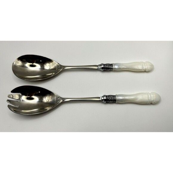 Southern Living Home SLAH Gallery 10" Salad Serving Spork Stainless Spoon White - Picture 1 of 5